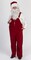 The Costume Center 7-piece Burgundy Velvet Overall Santa Claus Christmas Suit - Adult Size XXLarge